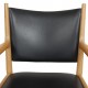 Hans Wegner PP-513 armchair of oak and black leather