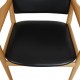 Hans Wegner PP-513 armchair of oak and black leather