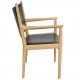 Hans Wegner PP-513 armchair of oak and black leather