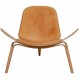 Hans Wegner Shell chair in natural leather