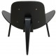 Hans Wegner black Shell chair in black leather