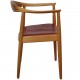 Hans Wegner The Chair in cherry wood and red leather