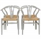 Set of 4 grey Hans Wegner CH24 chairs