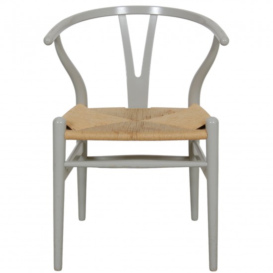 Sæt med 4 grå Hans Wegner CH24 y-stole