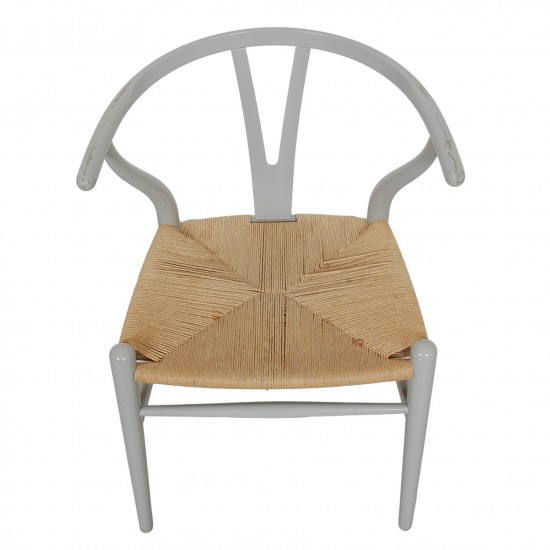 Sæt med 4 grå Hans Wegner CH24 y-stole