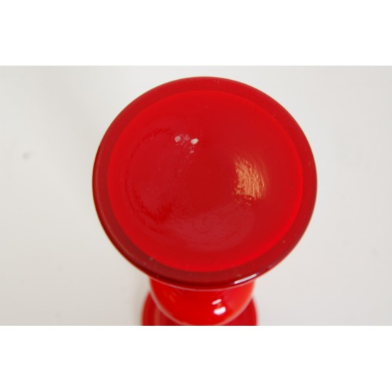 Holmegaard vase red H: 21.5 Cm