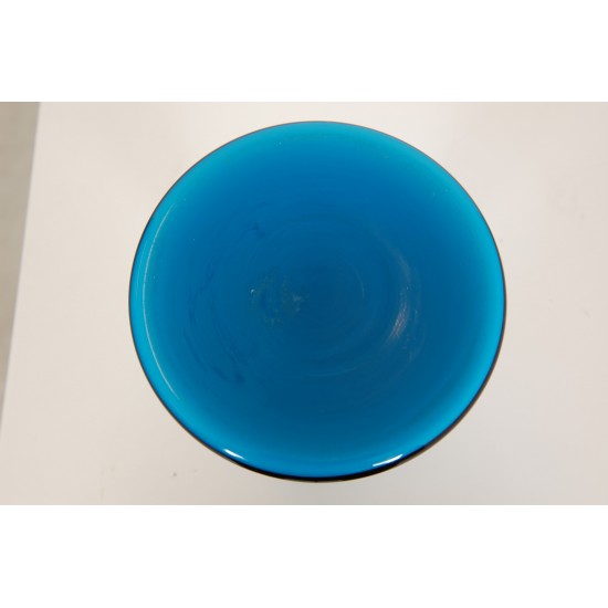 Holmegaard vase blå H: 16,5 Cm.