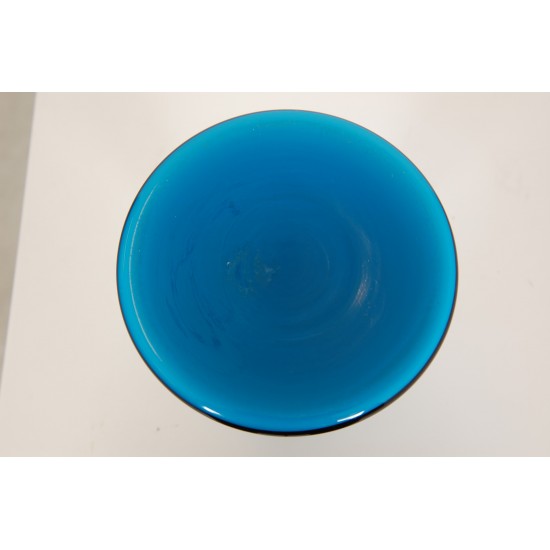 Holmegaard blue vase H: 16,5 Cm.