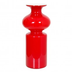 Holmegaard red Vase H: 23 Cm.