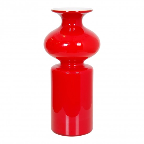 Holmegaard red Vase H: 23 Cm.