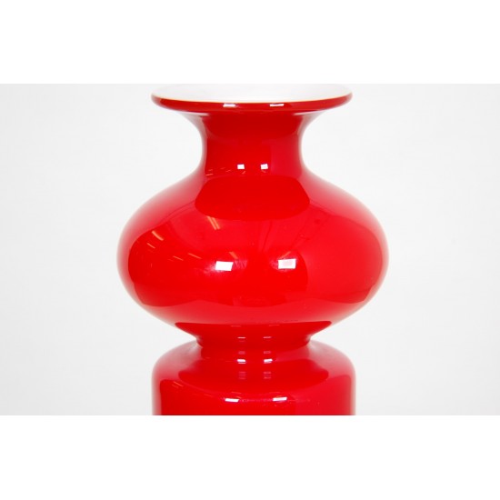 Holmegaard rød vase H: 23 Cm