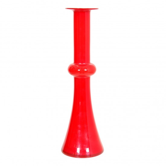 Holmegaard red vase H: 31.5 Cm.