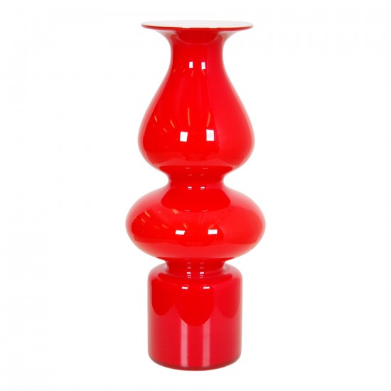 Holmegaard red vase H: 30 Cm