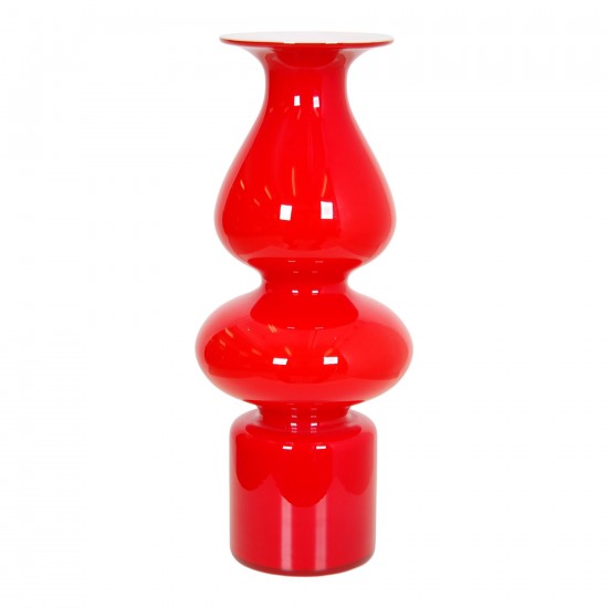 Holmegaard rød vase H: 30 Cm. 