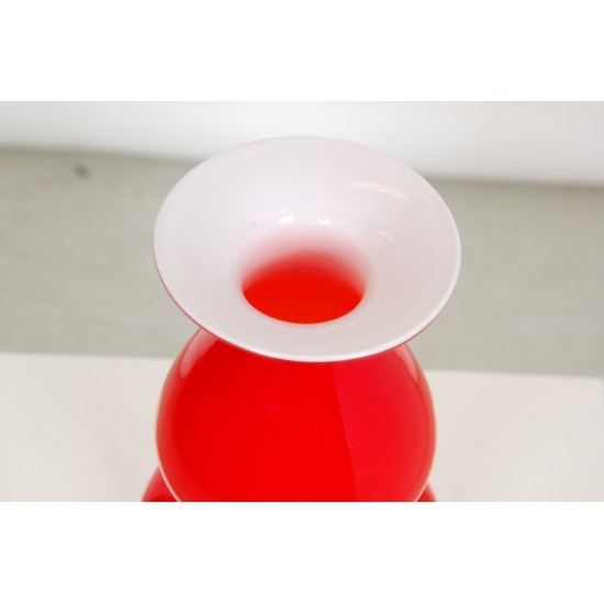 Holmegaard red vase H: 30 Cm