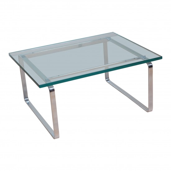 Preben Fabricius and Jørgen Kastholm steel and glass coffee table 