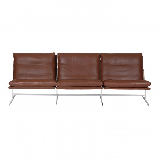 Fabricius and Kastholm 3 pers sofa with brown leather
