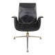 Fabricius and Kastholm low Tulip chair with black patinated leather