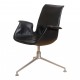 Fabricius and Kastholm low Tulip chair with black patinated leather