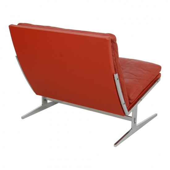 Preben Fabricius and Jørgen Kastholm armchair BO561 in red-brown leather