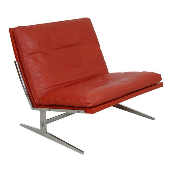Preben Fabricius and Jørgen Kastholm armchair BO561 in red-brown leather