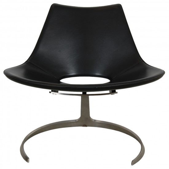 Fabricius and Kastholm Scimitar chair in black leather