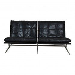 Preben Fabricius og Jørgen Kastholm 2pers sofa, BO 583, i sort  læder Preben Fabricius og Jørgen Kastholm 2pers sofa, BO 583, i sort  læder