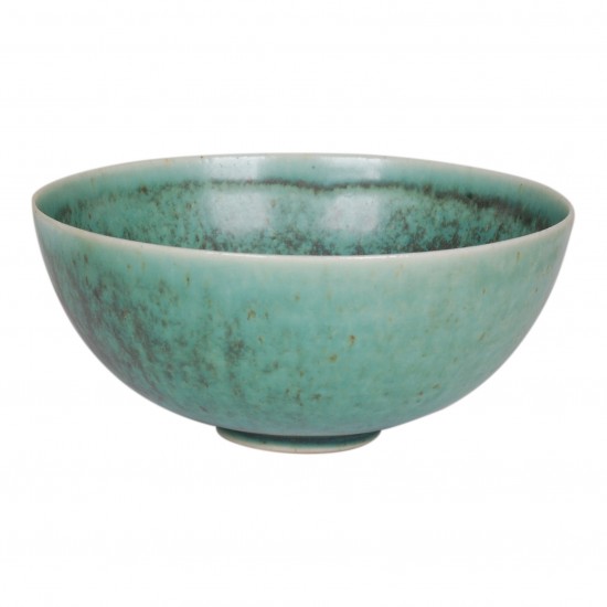 Eva Stæhr small bowl with a green glaze for Saxbo H: 5