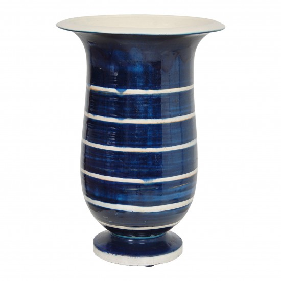 Herman A Kähler Floor vase with a blue and beige glaze H: 44,6