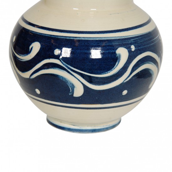 Herman A Kähler vase with a blue and beige glaze H: 20,5