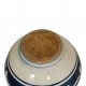 Herman A Kähler vase with a blue and beige glaze H: 20,5