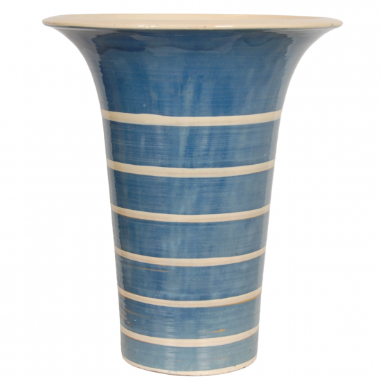 Blue and Beige Kæhler vase H: 45 Cm