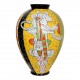 Lene Regius Hand painted vase with a yellow glaze H: 53