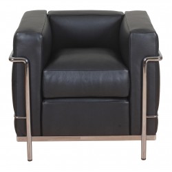 Le Corbusier, LC2 lænestole i sort læder uden brugsspor 