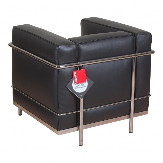 Le Corbusier, LC2 lænestole i sort læder uden brugsspor 