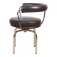 Le Corbusier LC7 drejestol i mørkebrunt læder  