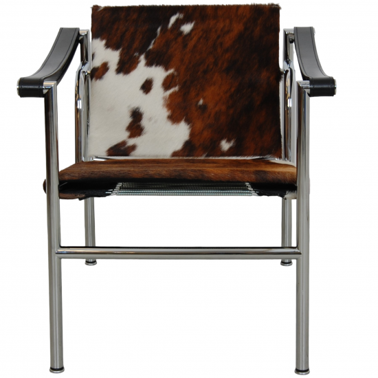 Le Corbusier LC-1 chair in brown and white ponyskin