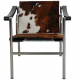 Le Corbusier LC-1 stol i brun og hvid ponyskind 
