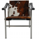 Le Corbusier LC-1 chair in brown and white ponyskin