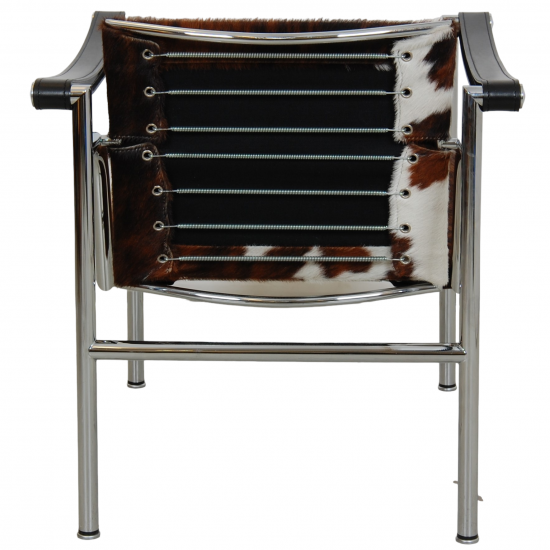 Le Corbusier LC-1 chair in brown and white ponyskin