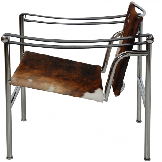 Le Corbusier LC-1 chair in brown and white ponyskin