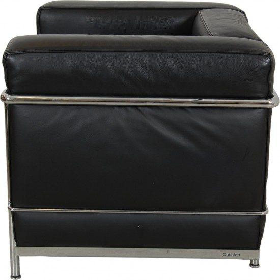 Le Corbusier LC-2/1 lænestol i sort læder