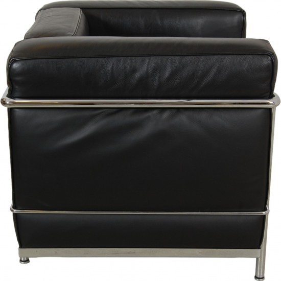 Le Corbusier LC-2/1 lænestol i sort læder