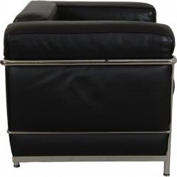 Le Corbusier LC 2/1 stol i sort læder