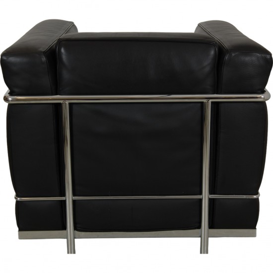 Le Corbusier LC 2/1 stol i sort læder