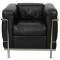 Le Corbuiser LC-2 lounge chair in black pelle leather
