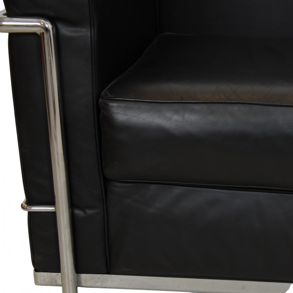 Køb brugt Le corbusier LC-2 2.pers sofa i sort læder | CPH-Classic