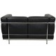 Le Corbusier 2-personers LC2 sofa i sort læder