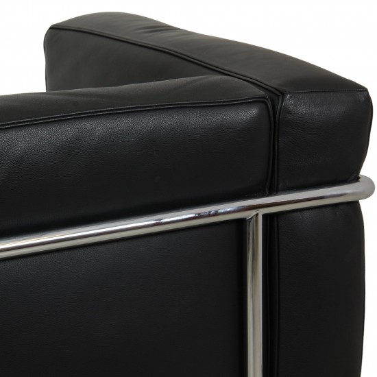 Le Corbusier 2.seater LC2 sofa in black leather