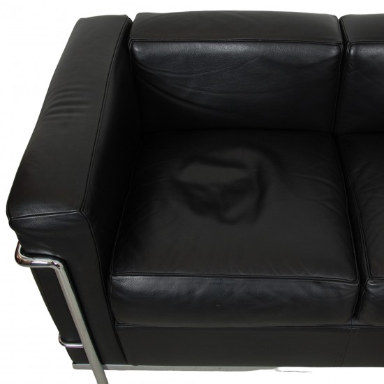 Le Corbusier 2.seater LC2 sofa in black leather